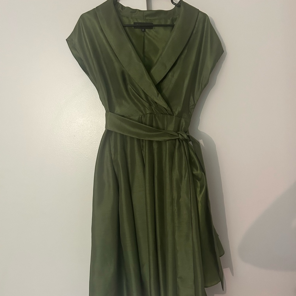 Jones New York Asymmetrical Olive Dress